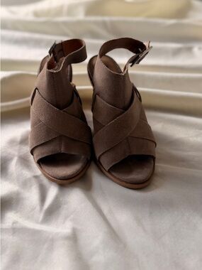 Diba Chocolate Brown Crisscross Ankle-Strap Sandals